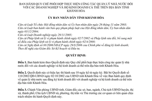 Quyết định 23/2010/QĐ-UBND Quy chế phối hợp thực hiện công tác quản lý