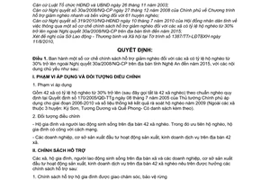 Quyết định 59/2010/QĐ-UBND cơ chế chính sách hỗ trợ giảm nghèo