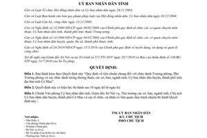 Quyết định 13/2010/QĐ-UBND tiêu chuẩn Trưởng phòng Phó Trưởng phòng tương đương