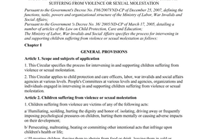 Circular No. 23/2010/TT-BLDTBXH specifying the process for intervening