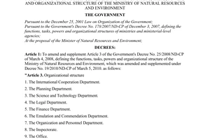 Decree No. 89/2010/ND-CP amending and supplementing Article 3 of the Government
