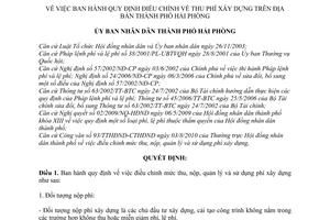 Quyết định 1370/QĐ-UBND điều chỉnh thu phí xây dựng