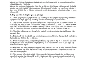 Chỉ thị 3399/CT-BGDĐT nhiệm vụ trọng tâm giáo dục mầm non