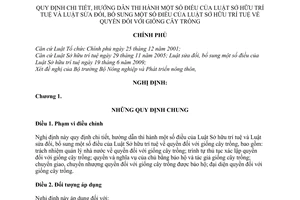 Nghị định 88/2010/NĐ-CP hướng dẫn Luật Sở hữu trí tuệ