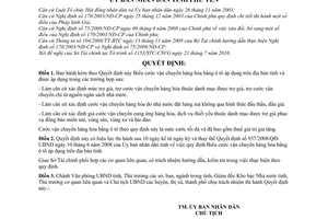 Quyết định 1148/2010/QĐ-UBND biểu cước vận chuyển hàng hóa bằng ô tô