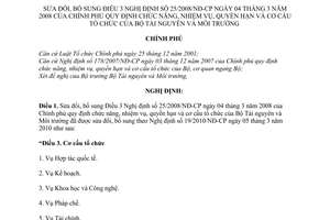 Nghị định 89/2010/NĐ-CP sửa đổi Điều 3 Nghị định 25/2008/NĐ-CP