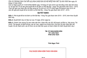 Quyết định 34/2010/QĐ-UBND phê duyệt đề án tái định cư tỉnh Bà Rịa - Vũng Tàu