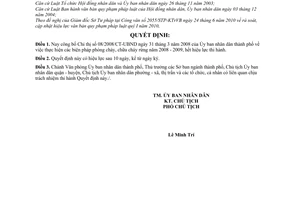 Quyết định 56/2010/QĐ-UBND công bố Chỉ thị 08/2008/CT-UBND hết hiệu lực