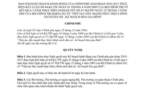 Nghị quyết 31/NQ-CP Kế hoạch hành động Chính phủ