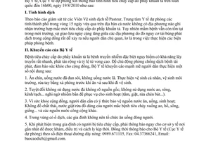 Thông báo 503/TB-DP tình hình tiêu chảy cấp do phẩy khuẩn tả
