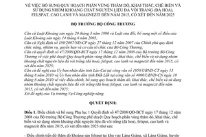 Quyết định 4380/QĐ-BCT bổ sung Quy hoạch phân vùng thăm dò, khai thác