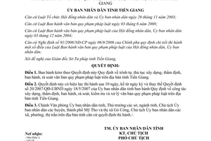 Quyết định 10/2010/QĐ-UBND trình tự thủ tục xây dựng thẩm định ban hành rà soát