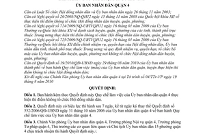 Quyết định 05/2010/QĐ-UBND  Quy chế làm việc Ủy ban nhân dân quận 4