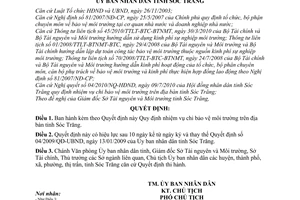 Quyết định 15/2010/QĐ-UBND nhiệm vụ chi bảo vệ môi trường