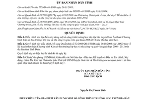 Quyết định 18/2010/QĐ-UBND tên địa điểm xây dựng công trình trường học Bình Định 2008 2012