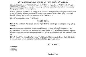 Quyết định 2238/QĐ-BNN-KH quản lý quy hoạch ngành nông nghiệp