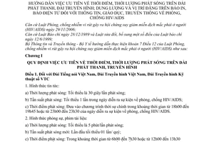 Thông tư liên tịch 20/2010-TTLT-BTTTT-BY ưu tiên thời điểm, thời lượng phát sóng