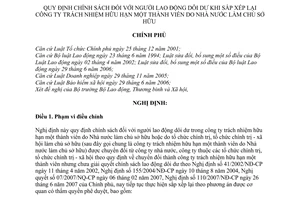 Nghị định 91/2010/NĐ-CP chính sách người lao động dôi dư