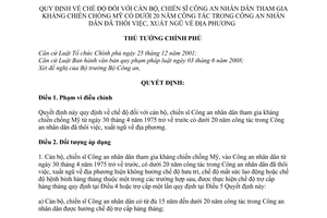 Quyết định 53/2010/QĐ-TTg chế độ cán bộ, chiến sĩ Công an