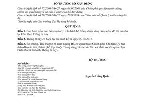 Thông tư 13/2010/TT-BXD mẫu hợp đồng quản lý, vận hành hệ thống chiếu sáng