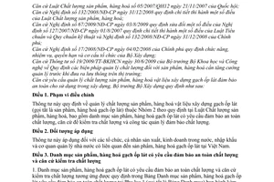 Thông tư 14/2010/TT-BXD quản lý chất lượng sản phẩm, hàng hoá