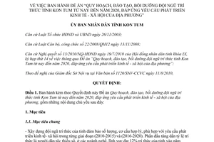 Quyết định 33/2010/QĐ-UBND bồi dưỡng đội ngũ trí thức Kon Tum