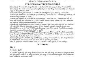 Quyết định 36/2010/QĐ-UBND lệ phí cấp giấy phép thăm dò nước dưới đất