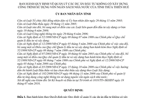 Quyết định 29/2010/QĐ-UBND quản lý các dự án đầu tư