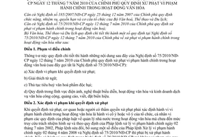 Thông tư 09/2010/TT-BVHTTDL hướng dẫn Nghị định 75/2010/NĐ-CP