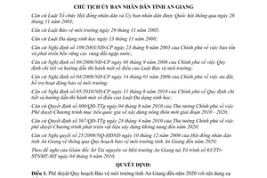 Quyết định 1566/QĐ-UBND năm 2010 Quy hoạch bảo vệ môi trường An Giang đến 2020