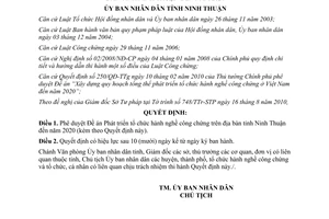 Quyết định 1417/2010/QĐ-UBND Phát triển tổ chức hành nghề công chứng Ninh Thuận