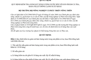 Quyết định 2287/QĐ-BNN-QLCL kiểm tra giám sát hàm lượng nước t