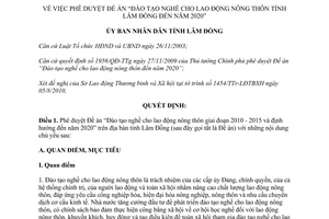 Quyết định số 1946/QĐ-UBND 2010 kế hoạch đào tạo nghề cho lao động nông thôn Lâm Đồng