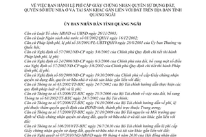 Quyết định 21/2010/QĐ-UBND lệ phí cấp giấy chứng nhận quyền sử dụng đất