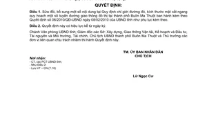 Quyết định 24/2010/QĐ-UBND sửa đổi nội dung tại quy định chỉ giới đường đỏ