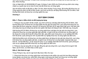 Thông tư 14/2010/TT-BKHCN hướng dẫn tiêu chuẩn, quy trình thủ tục xét tặng