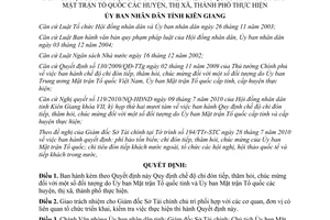 Quyết định 22/2010/QĐ-UBND chi đón tiếp thăm hỏi đối tượng do Ủy ban Mặt trận Tổ quốc Kiên Giang thực hiện