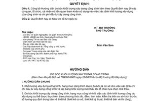 Quyết định 788/QĐ-BXD công bố Hướng dẫn đo bóc khối lượng xây dựng