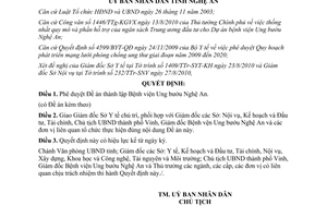 Quyết định 3825/QĐ-UBND năm 2010 phê duyệt Đề án thành lập Bệnh viện Ung bướu