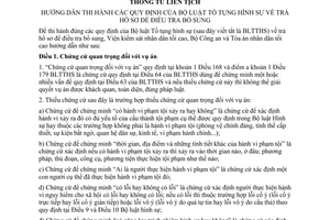 Thông tư liên tịch 01/2010/TTLT-VKSNDTC-BCA-TANDTC hướng dẫn Bộ luật Tố tụng