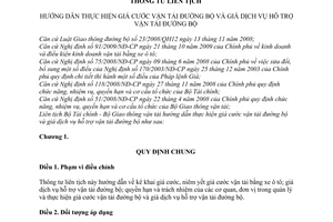 Thông tư liên tịch 129/2010/TTLT-BTC-BGTVT hướng dẫn giá cước vận tải đường bộ