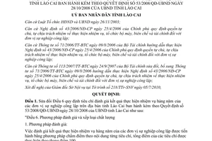 Quyết định 27/2010/QĐ-UBND sửa đổi tiêu chí đánh giá kết quả thực hiện nhiệm vụ Lào Cai