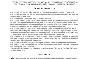 Quyết định 32/2010/QĐ-UBND mức thu quản lý sử dụng phí bảo vệ môi trường