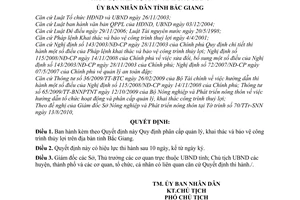 Quyết định 97/2010/QĐ-UBND phân cấp quản lý khai thác và bảo vệ công trình thủy