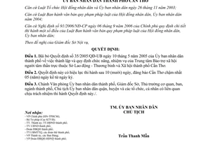 Quyết định 38/2010/QĐ-UBND bãi bỏ Quyết định 35/2005/QĐ-UB Cần Thơ