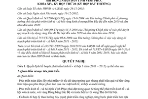 Nghị quyết 15/2010/NQ-HĐND Kế hoạch phát triển kinh tế xã hội Vĩnh Phúc