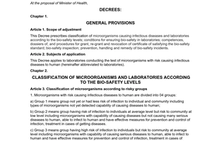 Decree No. 92/2010/ND-CP detailing Law on infectious disease prevention and control