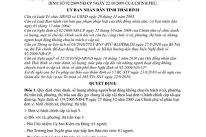 Quyết định 09/2010/QĐ-UBND chức danh số lượng, mức phụ cấp