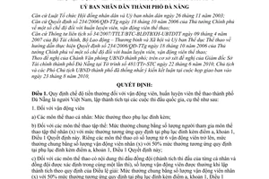 Quyết định 27/2010/QĐ-UBND  chế độ tiền thưởng, tiền công