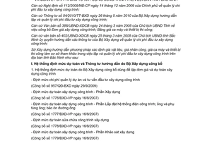 Hướng dẫn 05/HD-SXD thực hiện Thông tư 04/2010/TT-BXD lập và quản lý chi phí